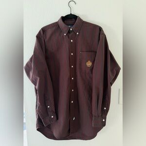 Ralph Lauren Maroon Striped Button Down Shirt